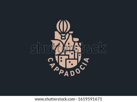 Cappadocia logo design template. Kapadokya city logo template.