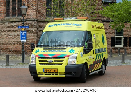 SCHERPENZEEL, THE NETHERLANDS - May 5, 2015 - Dutch animal ambulance for the woudenberg area to help pets in need of first aid\
Photo taken on May 05, 2015