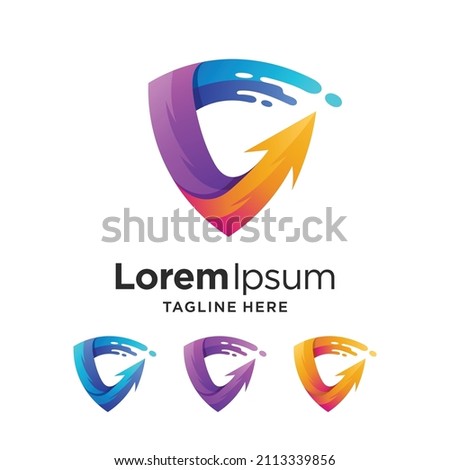 Shield and arrow logo for financial insurance company
