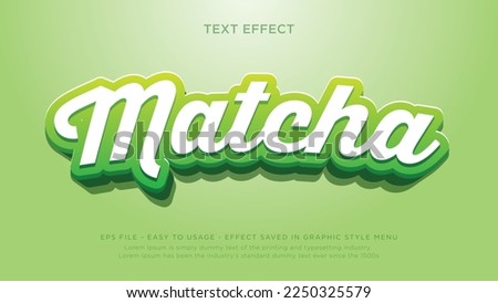 Matcha green tea editable text effect template	