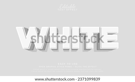 White 3d text efect premium vector. Editable text effect paper texture mockup