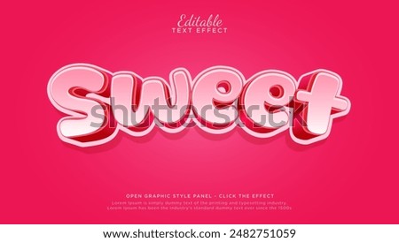 Sweet editable text effect. Text style template for food and beverage product