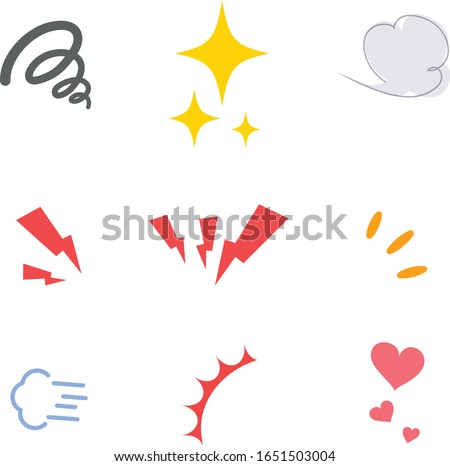 Set Comic bubbles and elements - Vector illustration.Emotions.Stock cartoon signs for design.Isolated vector objects on white background.