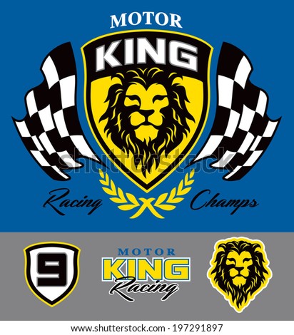 Motor lion racing graphic set