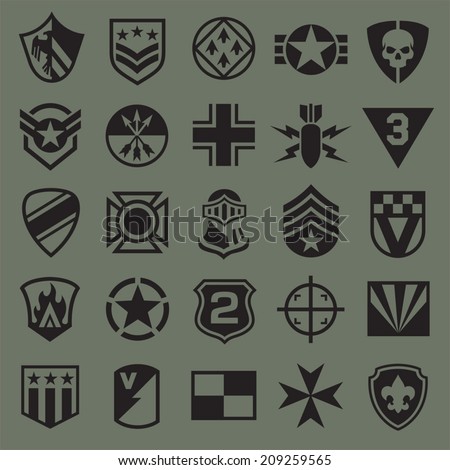 Military Symbol Icons 2 Stock Vector Illustration 209259565 : Shutterstock