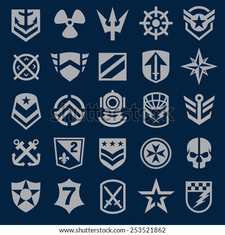 Navy Military Symbol Icons Stock Vector Illustration 253521862 ...