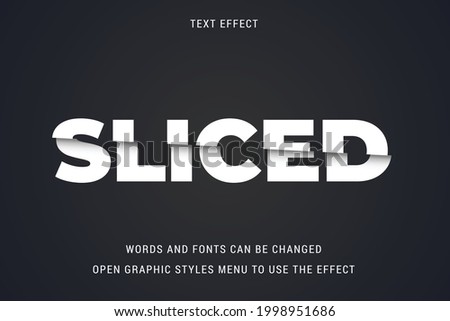 sliced text effect 100% editable vector image