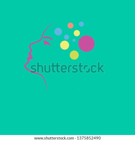 women face logo with creative mind