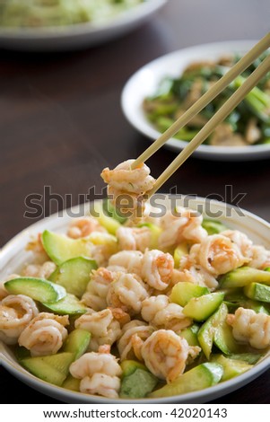 Chinese food - cooked shrimps