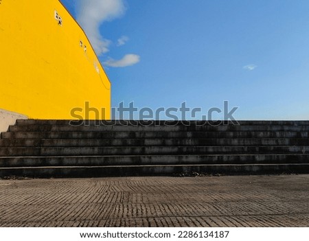 Similar – Foto Bild Gelbe Wandstruktur, Treppe und Graffiti