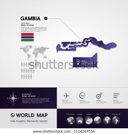 Gambia Map vector illustration