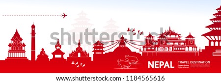 Travel To Nepal vector illustration.