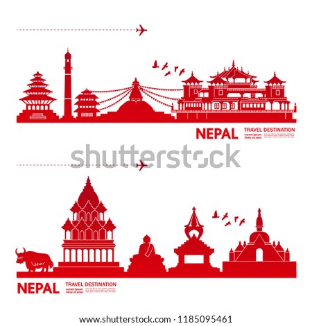 Nepal Travel Destination vector.
