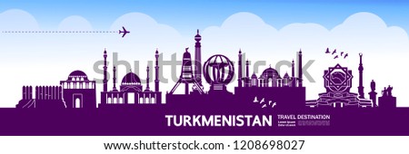 Turkmenistan Travel Destination vector illustration.