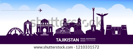 Tajikistan travel Destination vector illustration.