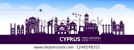 Cyprus Travel Destination Vector.