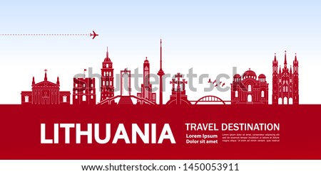 Lithuania travel destination grand vector illustration.