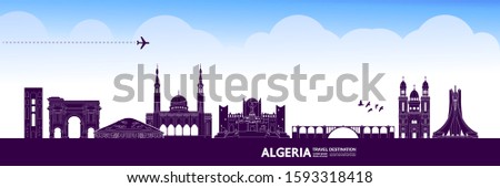 Algeria travel destination grand vector illustration. 