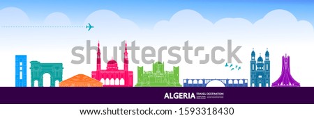 Algeria travel destination grand vector illustration. 