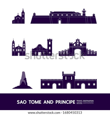 Sao Tome and Principe travel destination grand vector illustration. 