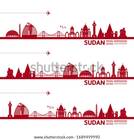 Sudan travel destination grand vector illustration. 