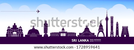 Sri Lanka travel destination grand vector illustration. 