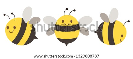 Image, Stock Photo many buzzing bees are working diligently on a honeycomb | noise