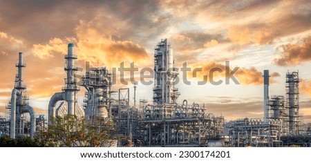 Similar – Image, Stock Photo Sunrise, sunset with emissions from an industrial plant
