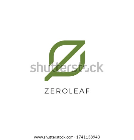 the letter Z in the shape of a leaf for your company logo or symbol.