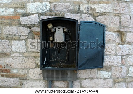 An old pay phone.