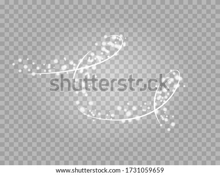 Magic png light effect. Stardust silver glitter. Sparkle star dust vector illustration.