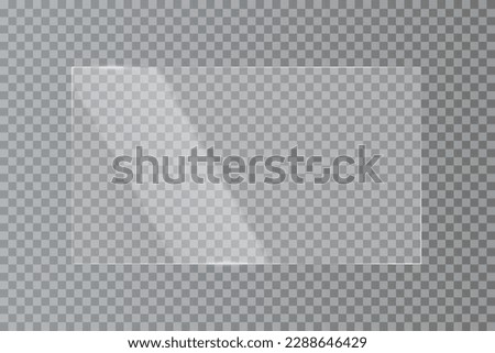 Screen reflection. Transparent shiny glass plate vector illustration on a transparent background