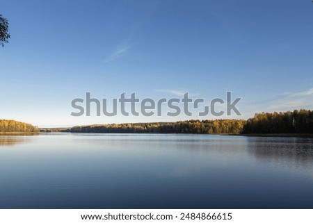 Similar – Image, Stock Photo Blue lake in evening light