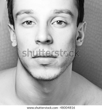 Beauty Portrait of young Men. Black And White