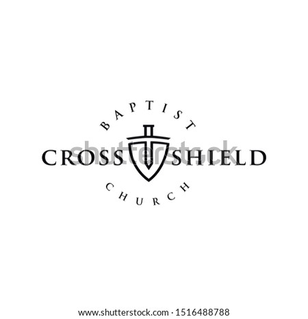 Shield Cross Logo Design Inspirations . Shield Church Logo