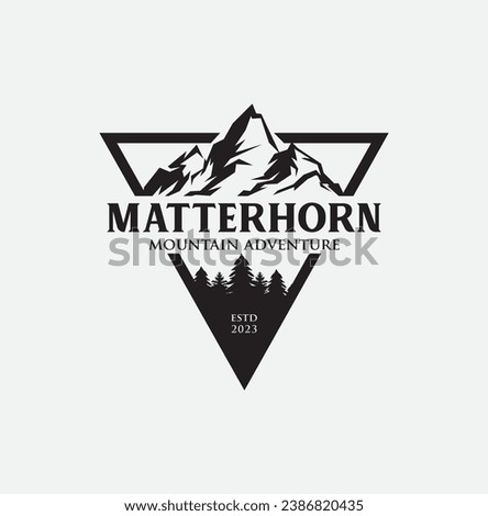 matterhorn swiss alps mountain  logo icon design vector flat illustration