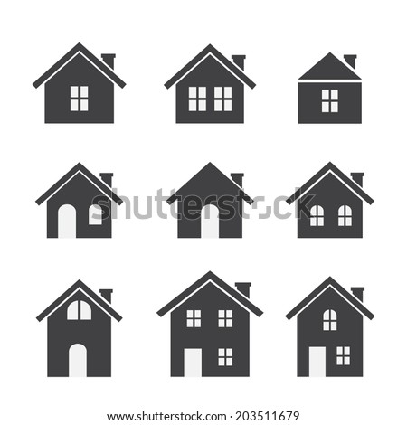 House Icon Set Stock Vector Illustration 203511679 : Shutterstock