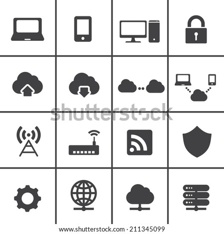 Network and cloud computing icons