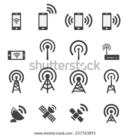 Mobile devices and wireless icon set