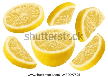 Image, Stock Photo Fresh lemon sliced in half on ice cubes. Citrus fruits