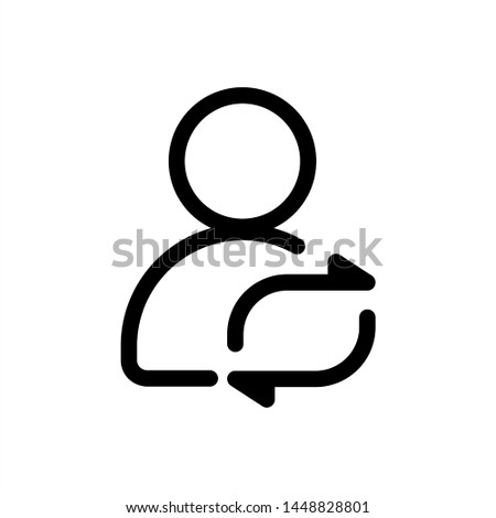 
user with syncronize icon. symbol of business people with trendy flat style icon for web site design, logo, app, UI isolated on white background. vector illustration eps 10