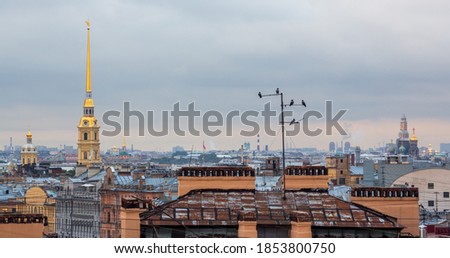 Similar – Image, Stock Photo Crows above the tower of Tegel