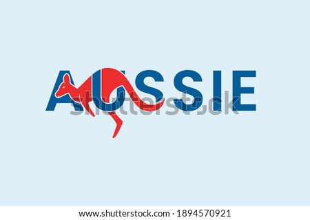 design logo creative kangaroo and australia
