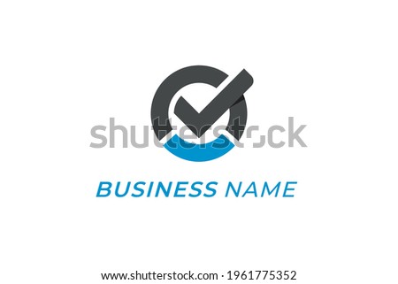 design logo creative checklist and letter O