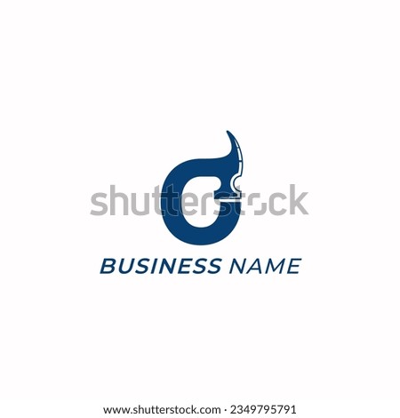 design logo creative letter O and hammer