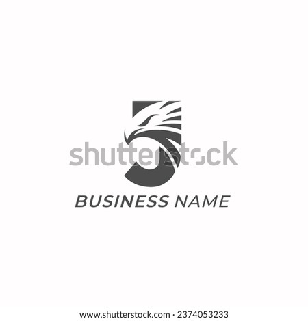 design logo creative letter J and eagle