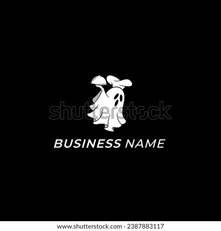 design logo creative ghost and waitress