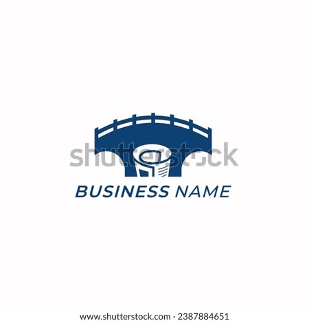 logo design creative bridge and newspaper