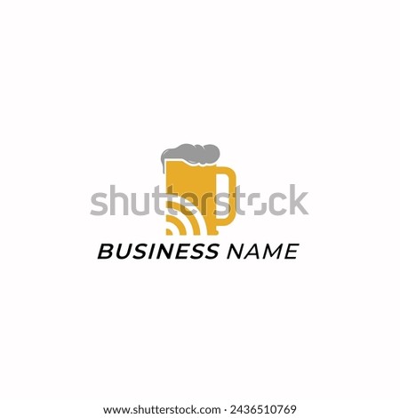 logo design creative wifi and beer