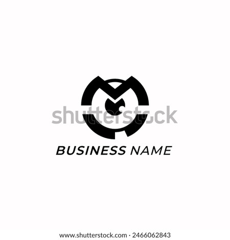 design logo creative letter M and camera lens